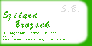 szilard brozsek business card